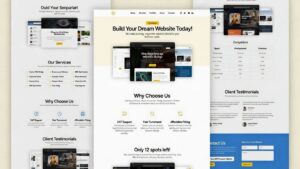 Str8Gen $379 custom WordPress website promo mockup – gold call-to-action, pricing comparison, testimonials, and scarcity timer