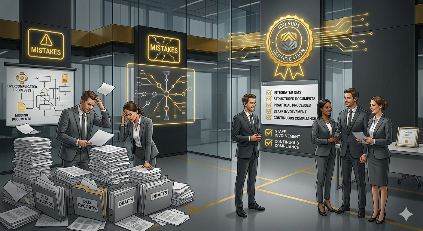 Common ISO 9001 mistakes businesses make during certification
